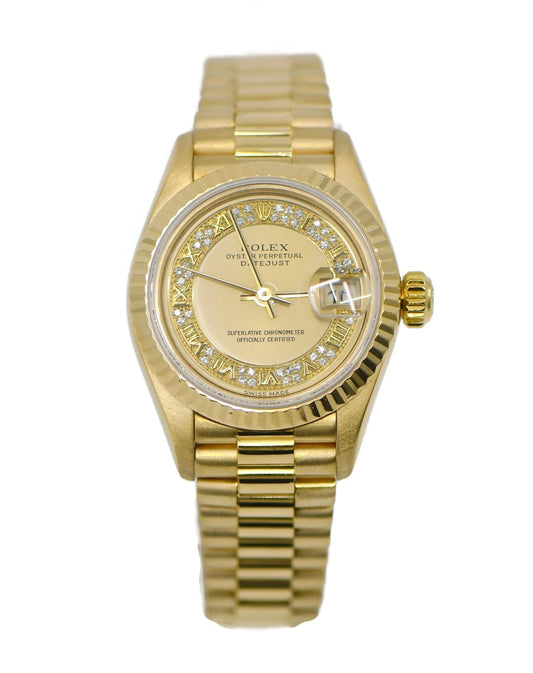 Rolex Datejust Diamond 18K Yellow Gold Watch 79178