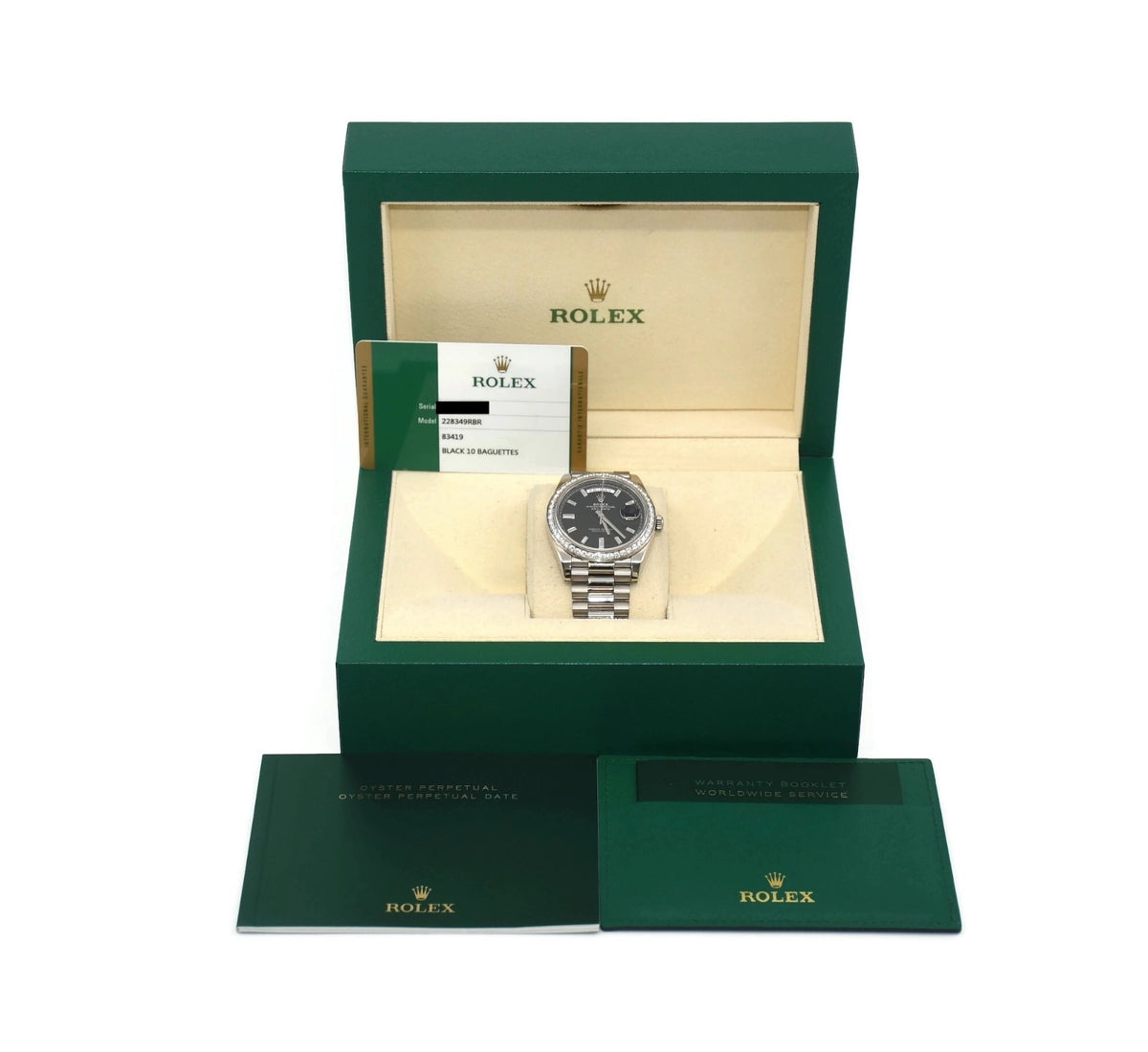 Rolex Day Date Diamond 18K White Gold Watch 228349RBR