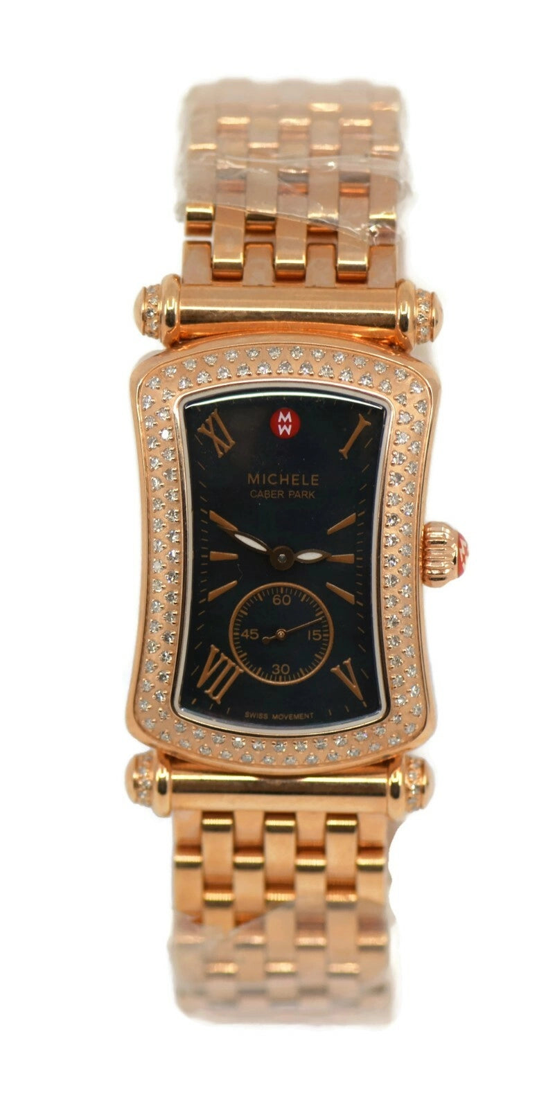 Michele Caber Park Diamond Rose Gold Tone Stainless Steel Watch MW16B01B5026