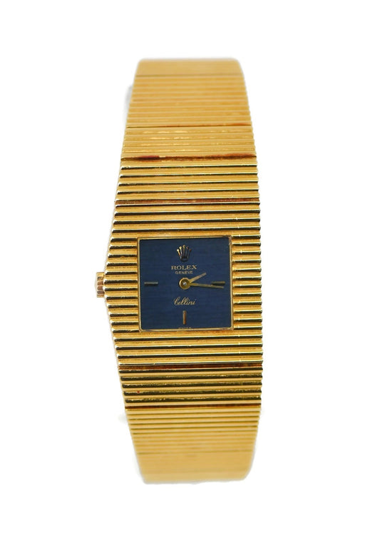 Rolex Queen Midas Blue Dial 18K Yellow Gold Watch 4343