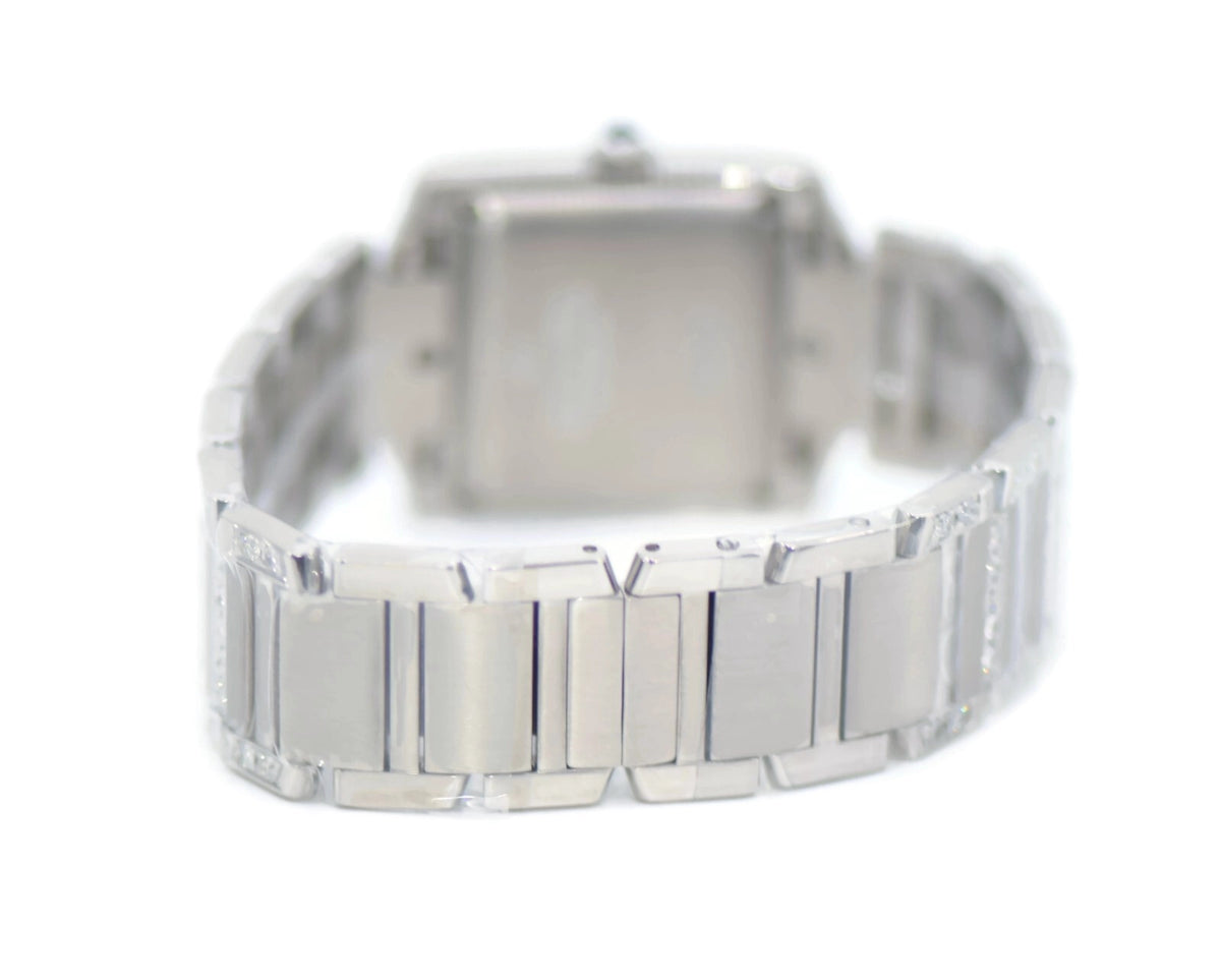 Cartier Tank Francaise Large Diamond Stainless Steel Watch 2302