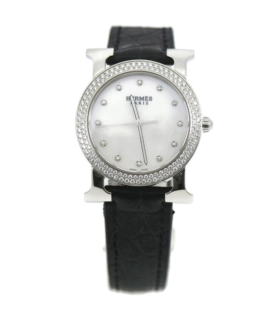 Hermes Heure Diamond Stainless Steel Watch HR1.530