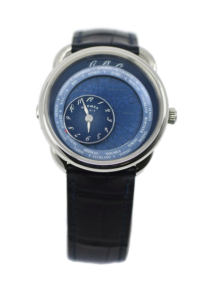 Hermes Arceau Le Temps Voyager Stainless Steel Watch AR10.510