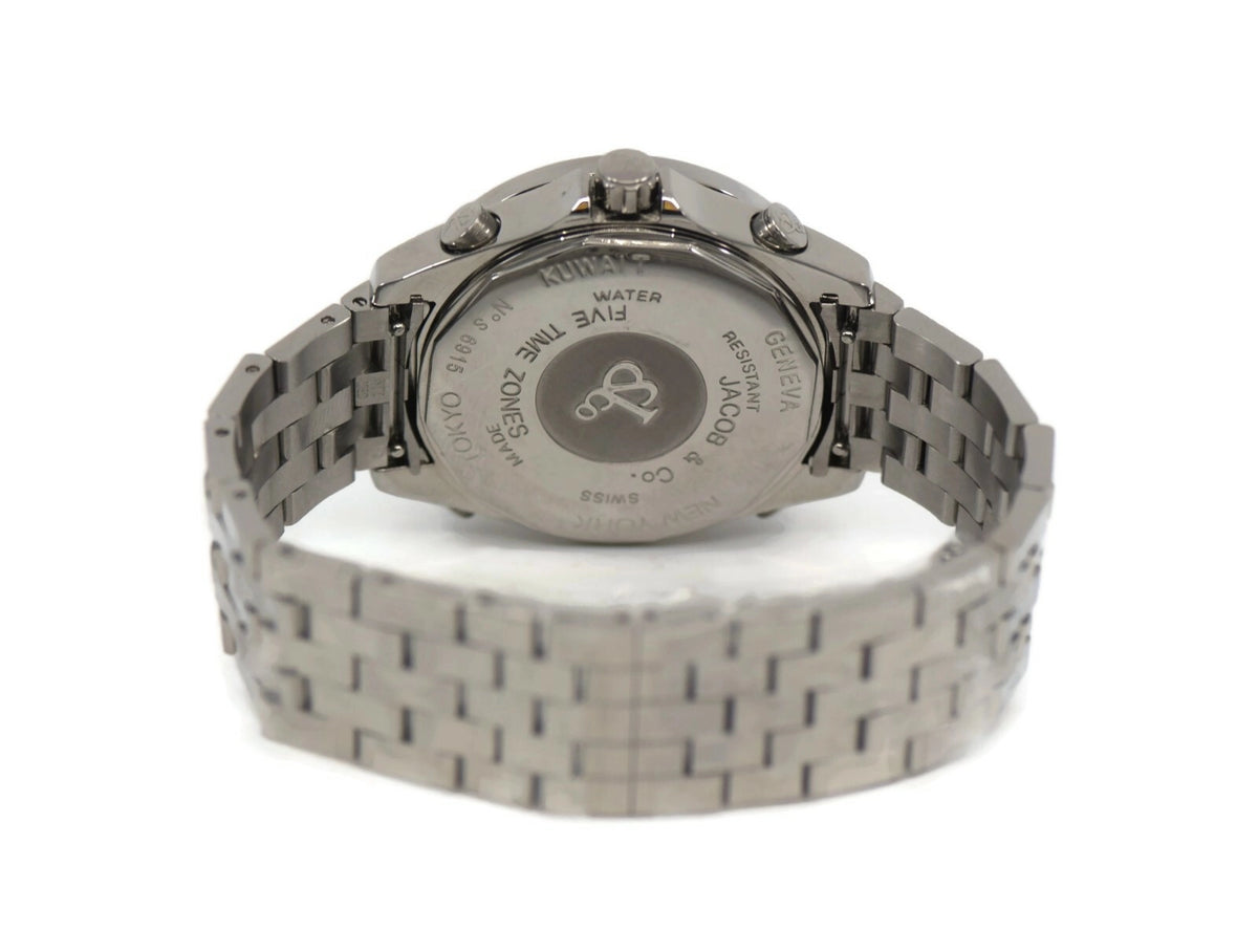Jacob & Co Five Timezone Diamond Stainless Steel Watch JCM-113DA