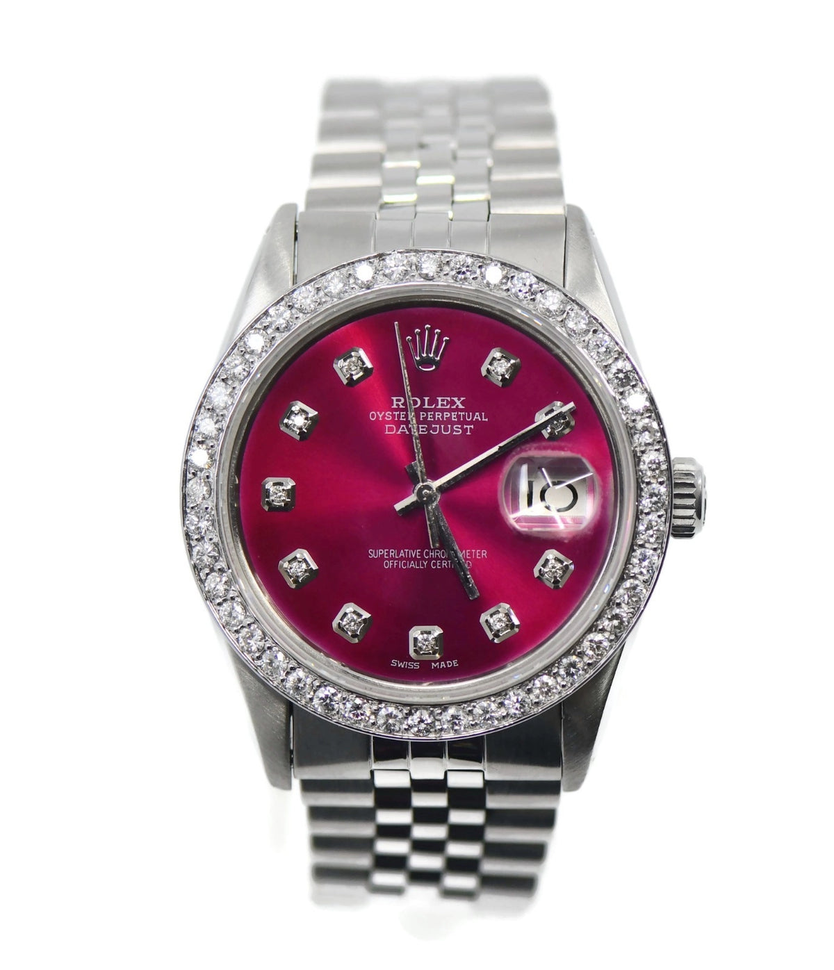 Rolex Datejust Diamond Stainless Steel Watch 16014