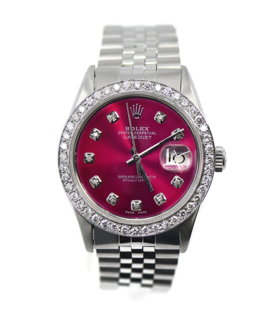Rolex Datejust Diamond Stainless Steel Watch 16014