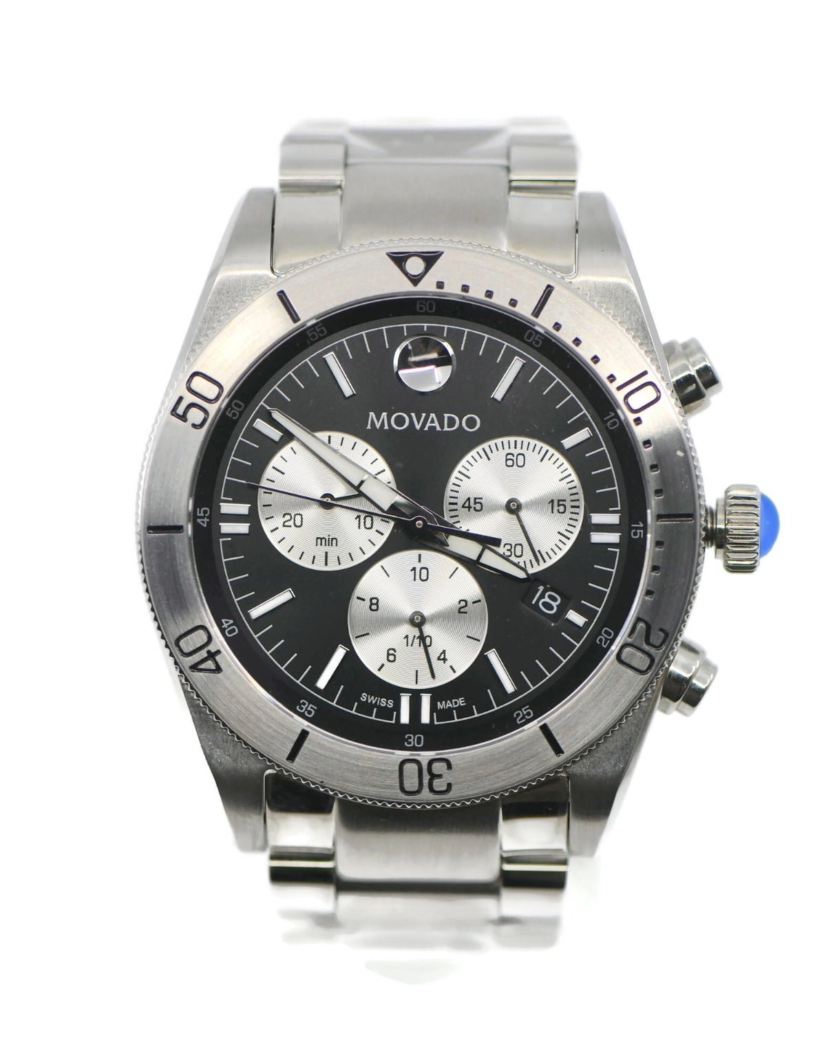 Movado Chronograph Stainless Steel Watch 0607439