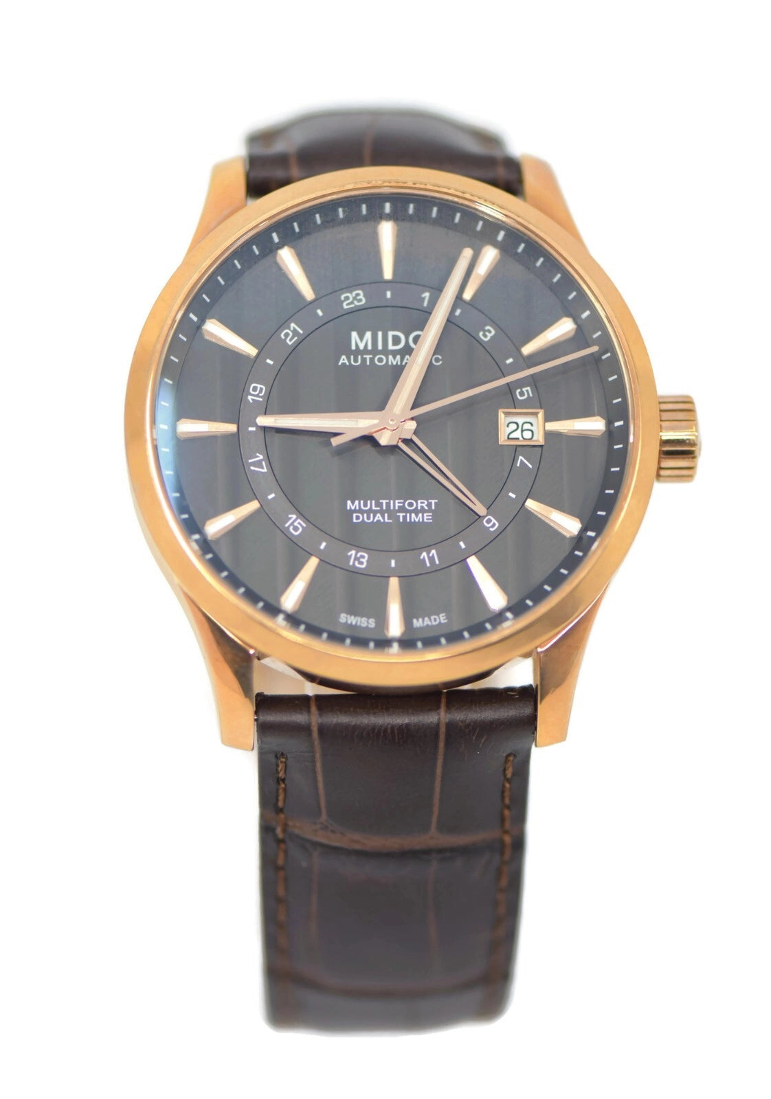 Mido Multifort Dual Time Stainless Steel Watch M038.429.36.061.00