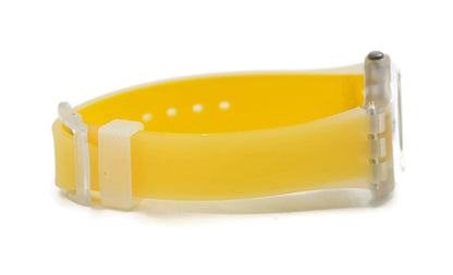 Swatch Yellow Stripped Skeleton Plastic Watch GE291