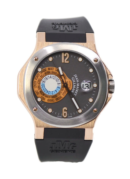 Jean-Mairet Gillman World Time 18K Rose Gold Watch