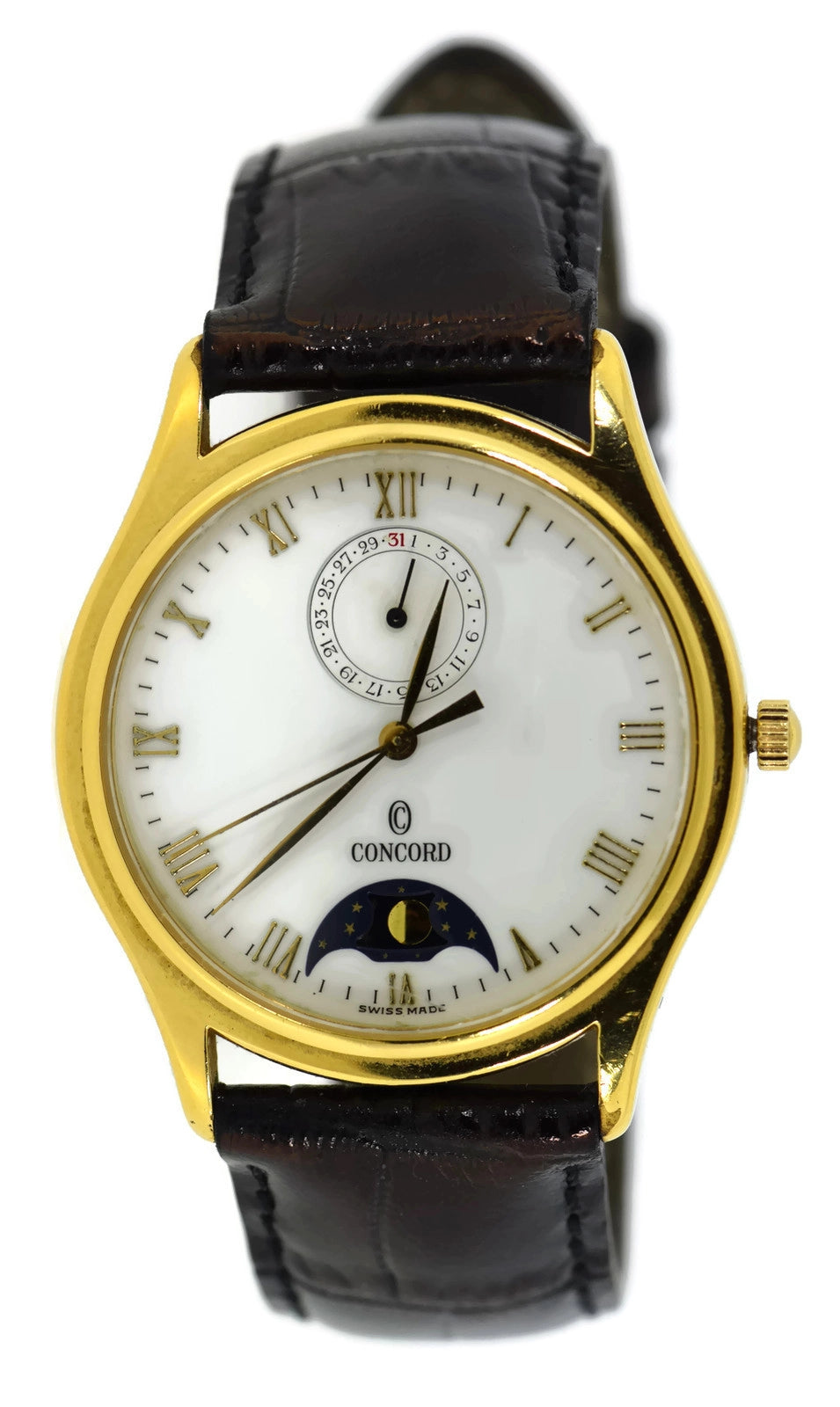 Concord Moonphase Gold Tone Stainless Steel Watch