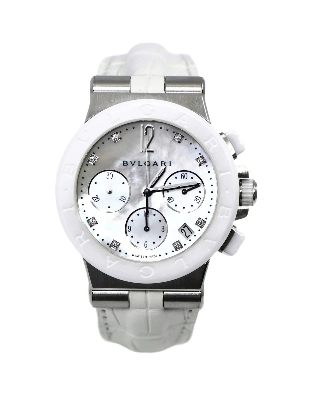 Bulgaru Bvlgari Diagono Diamond Stainless Steel Watch DG37