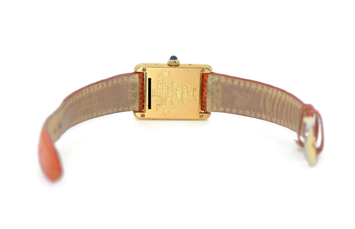 Cartier Tank Vermeil Sterling Silver Watch 1613