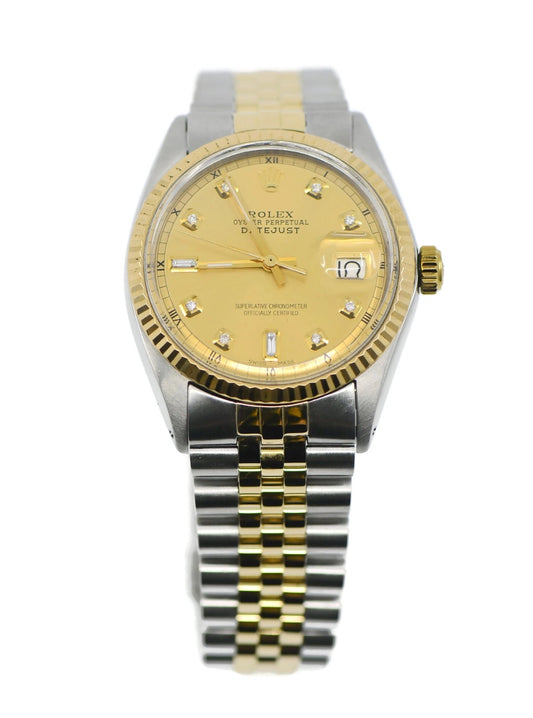 Rolex Datejust Diamond 18K/Stainless Steel Watch 1601
