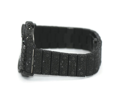 Cartier Santos Skeleton Black Diamond Stainless Steel Watch WHSA0015