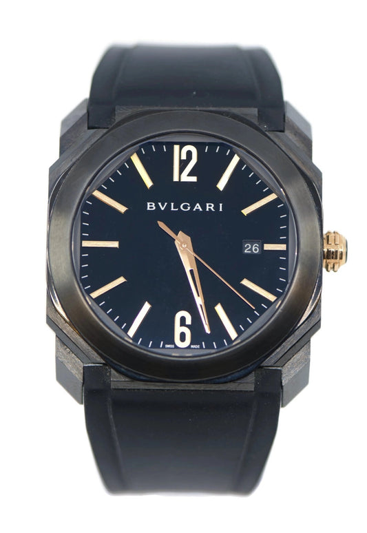 Bulgari Octo Black Stainless Steel Watch BGO41S