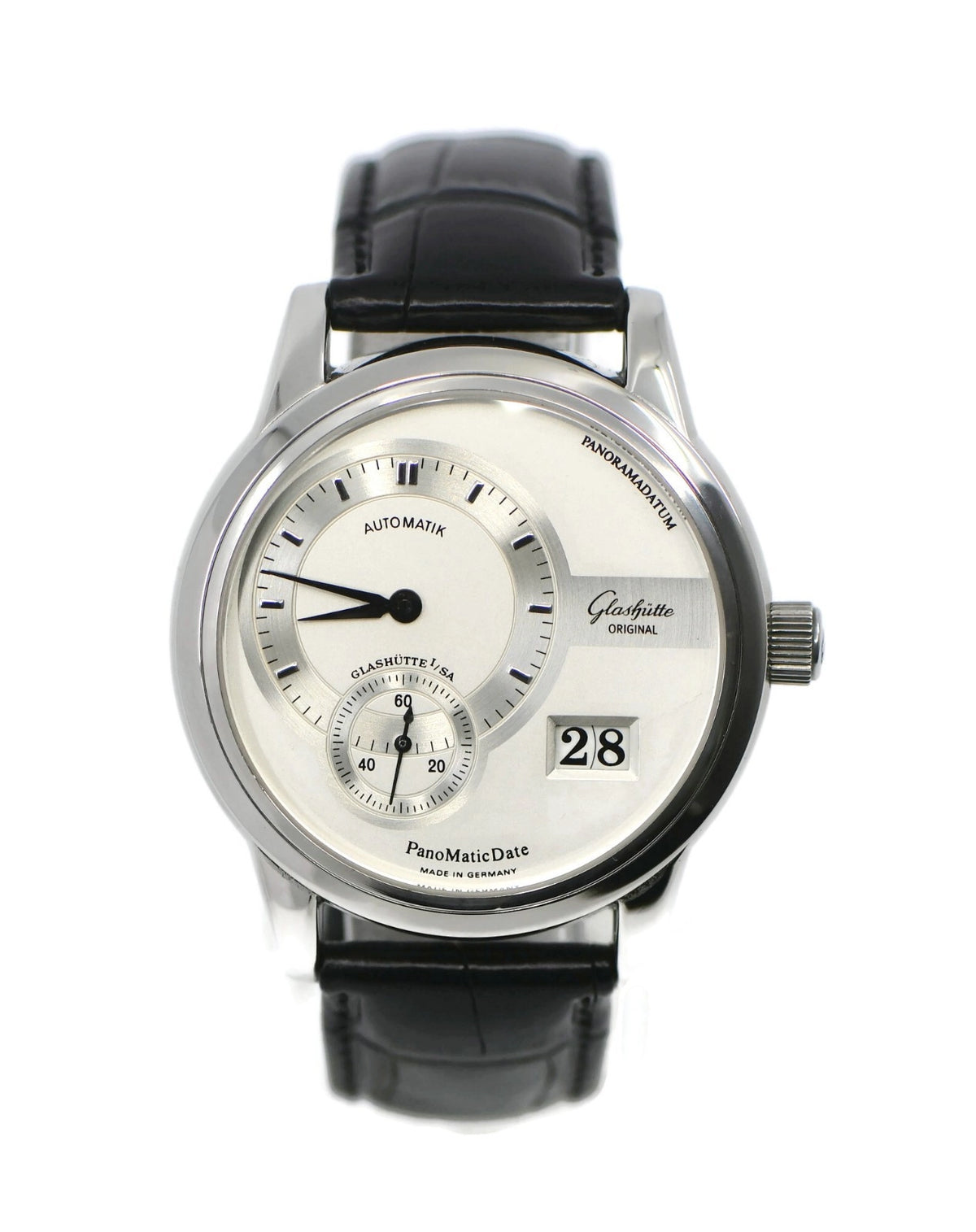 Glashutte Original Panomaticdate Stainless Steel Watch 90-01-02-02-14