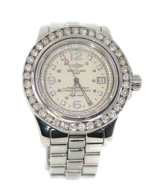 Breitling Superocean Diamond Stainless Steel Watch A17390