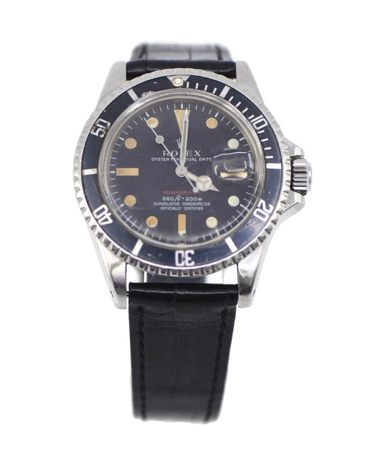 Rolex Submariner Red Stainless Steel Watch 1680