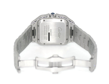 Cartier Santos Large Diamond Stainless Steel Watch WSSA0018