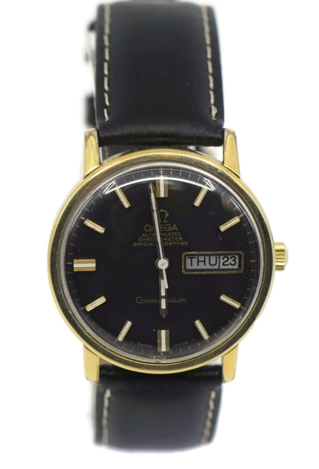 Omega Constellation Day Date Two Tone Stainless Steel Watch 168.016