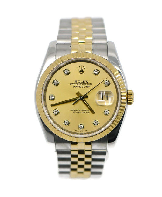 Rolex Datejust Diamond 18K/Stainless Steel Watch 116233