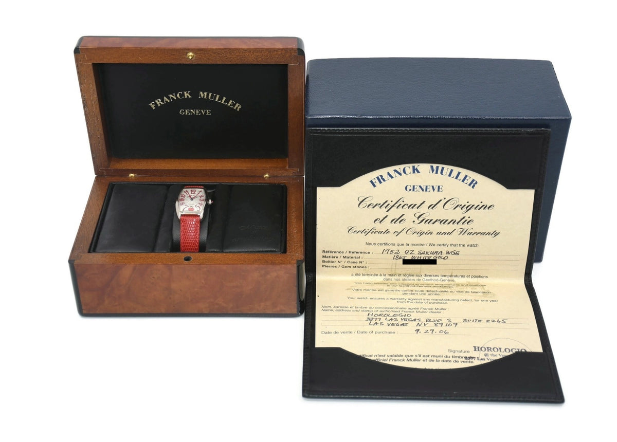 Franck Muller Sakura 18K White Gold Watch 1752QZ