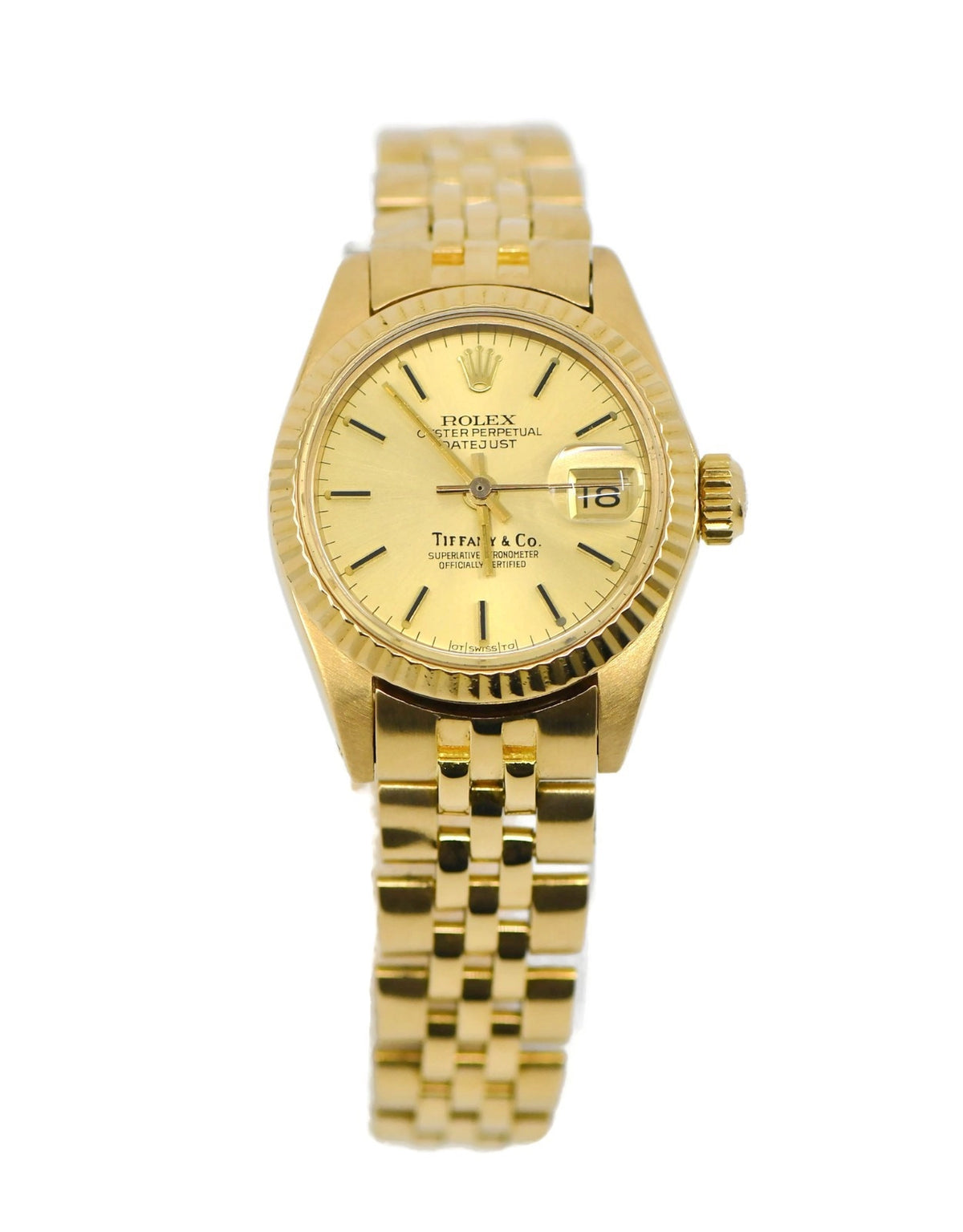 Rolex Datejust Tiffany & Co 18K Yellow Gold Watch 6917