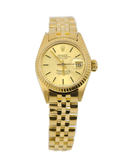 Rolex Datejust Tiffany & Co 18K Yellow Gold Watch 6917