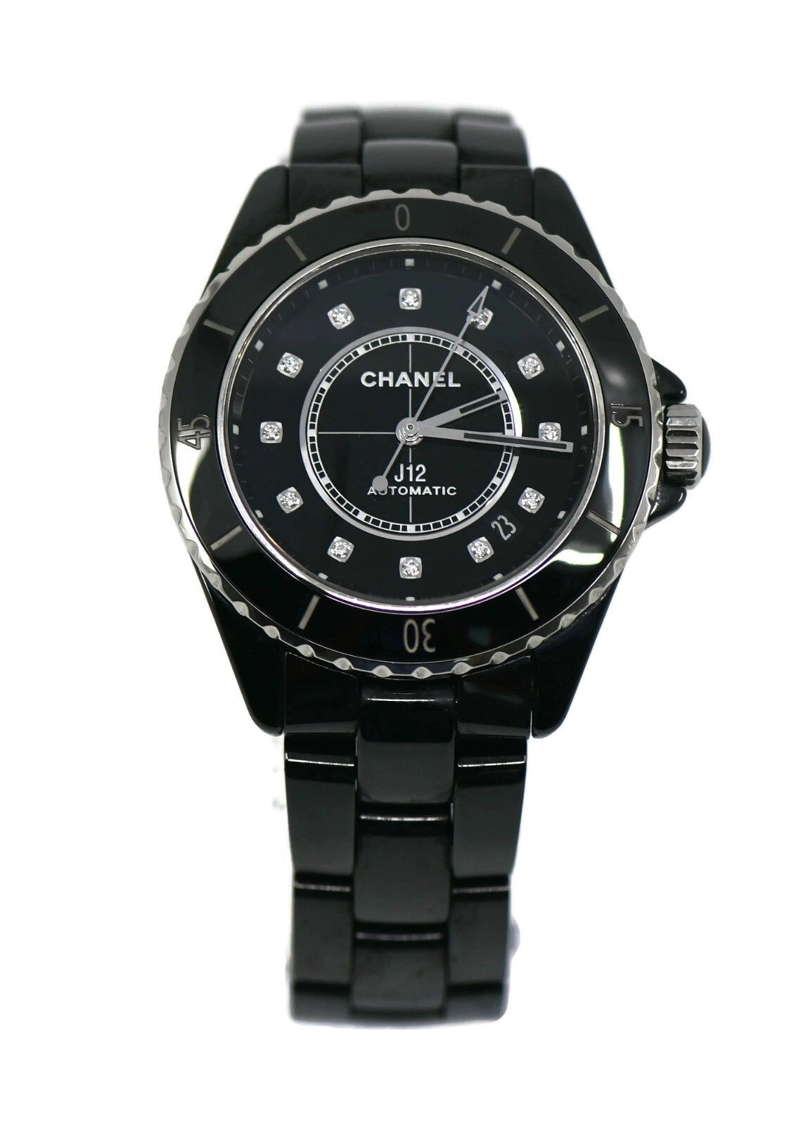 Chanel J12 Diamond Black Ceramic Watch H5702