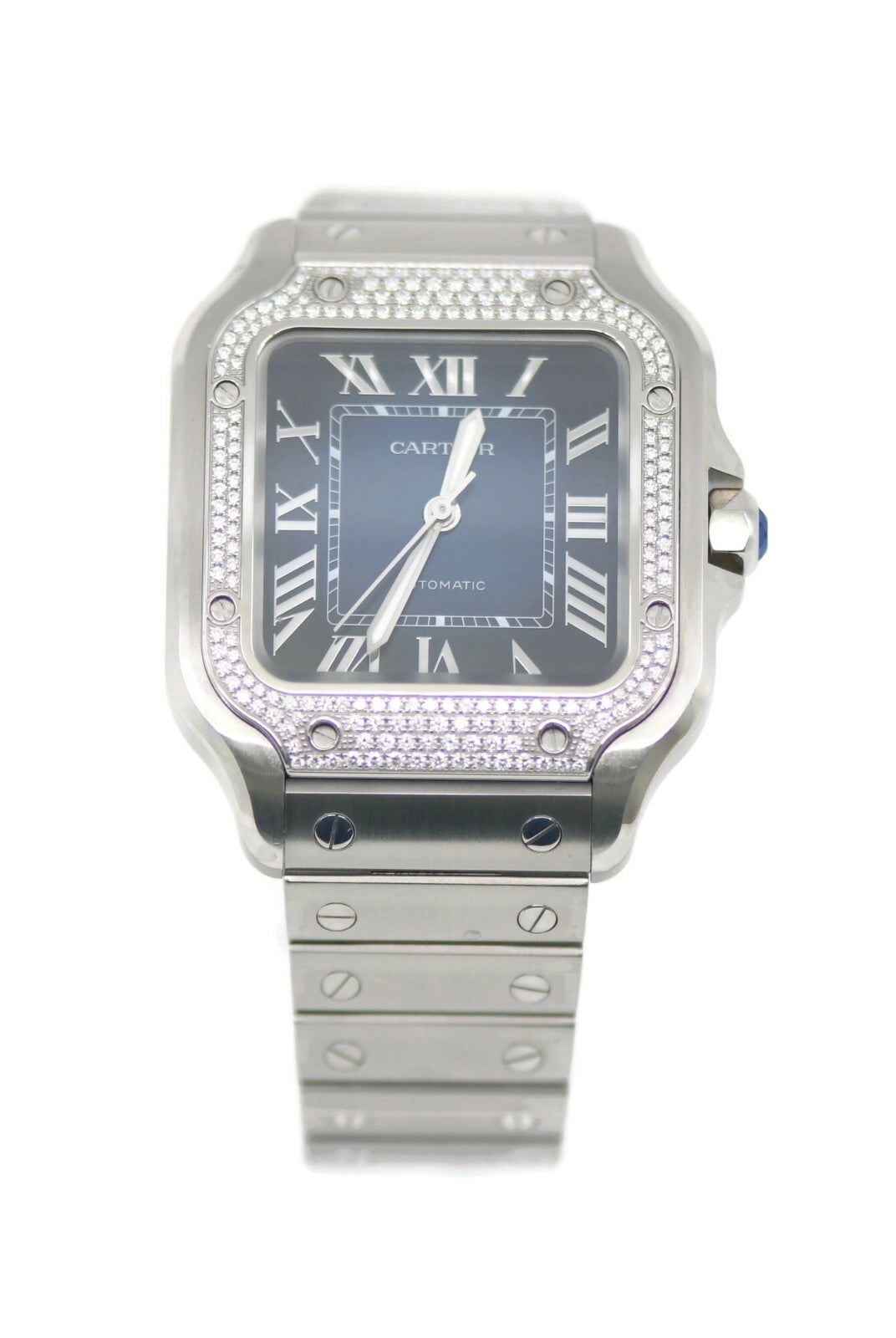 Cartier Santos Diamond Stainless Steel Watch W4SA0006