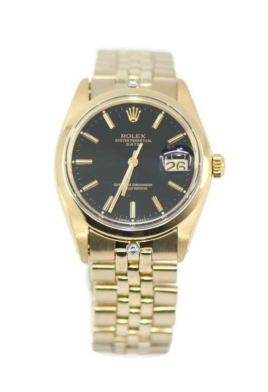 Rolex Oyster Perpetual Date 14K Yellow Gold Watch 1500