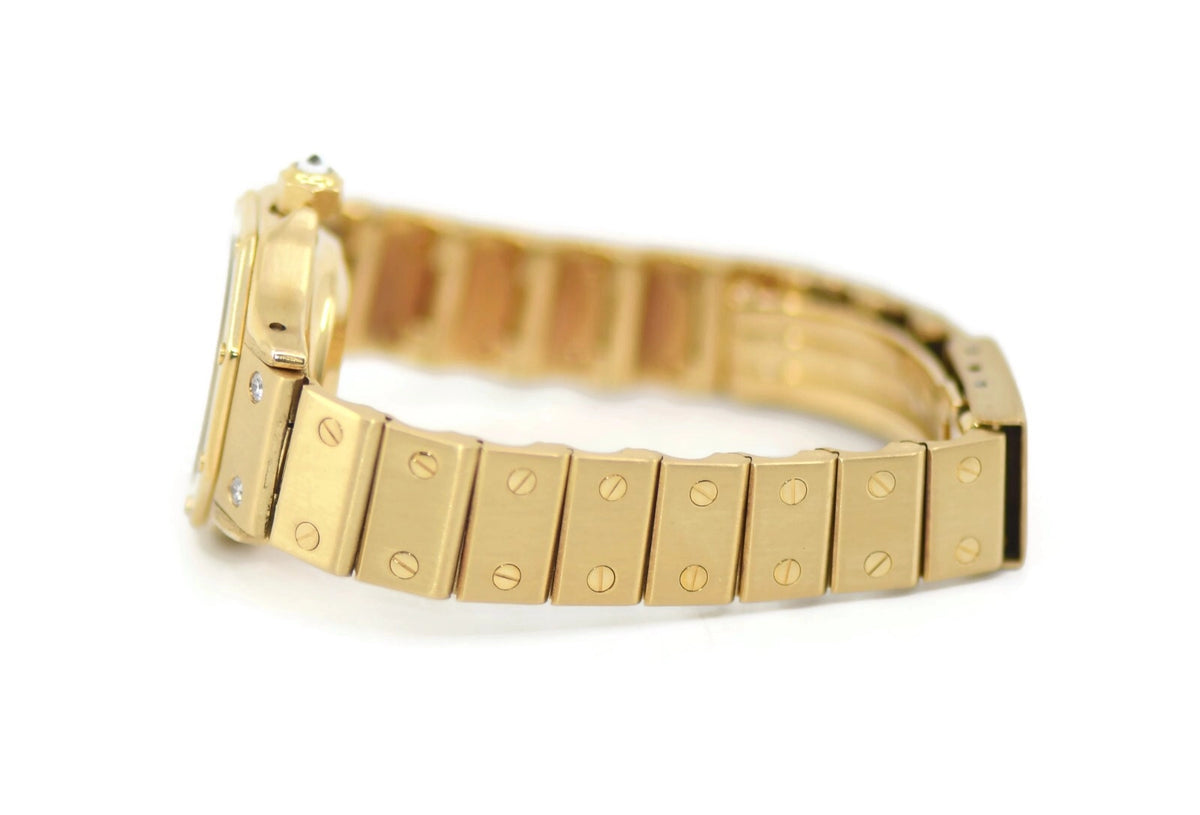 Cartier Santos Octagon Diamond 18K Yellow Gold Watch