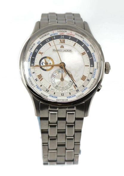 Maurice Lacroix Masterpiece Worldtimer Stainless Steel Watch MP6008