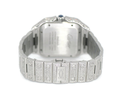 Cartier Santos Large Diamond Stainless Steel Watch WSSA0018