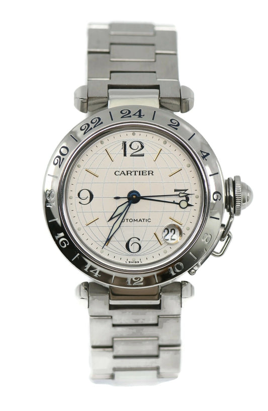 Cartier Pasha GMT Stainless Steel Watch 2377