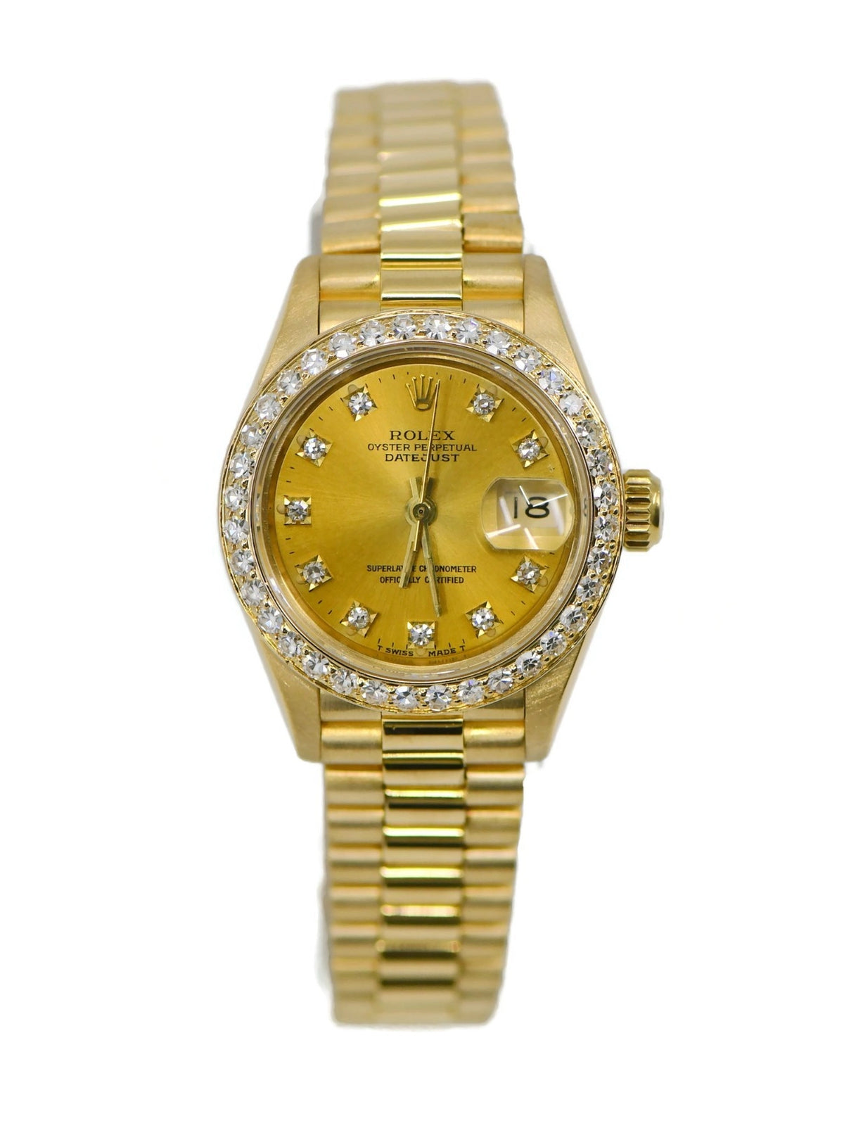 Rolex Datejust Diamond 18K Yellow Gold Watch 69178