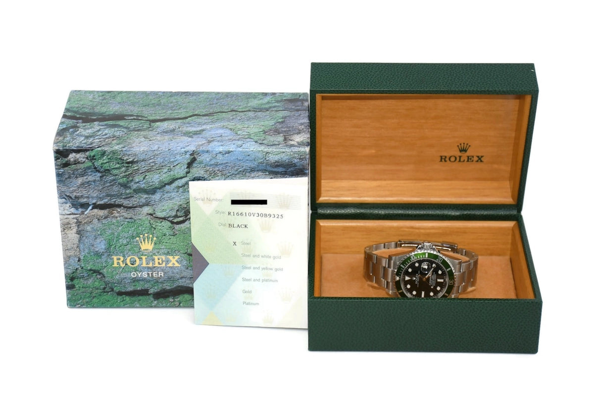 Rolex Submariner Kermit Flat 4 Stainless Steel Watch 16610V