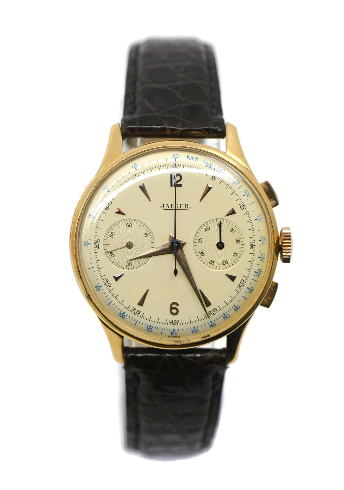 Jaeger Vintage Chronograph 18K Rose Gold Watch