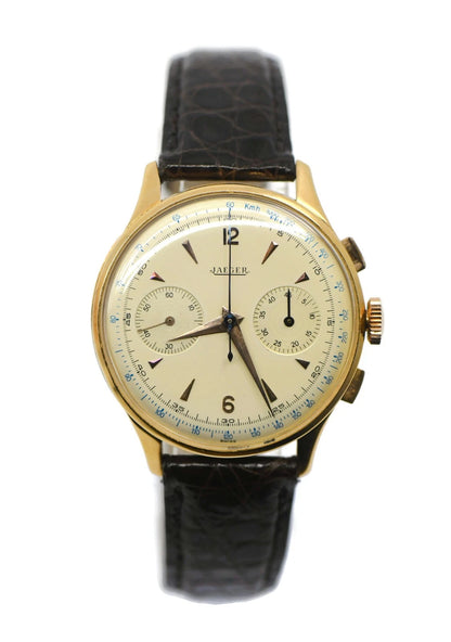 Jaeger Vintage Chronograph 18K Rose Gold Watch