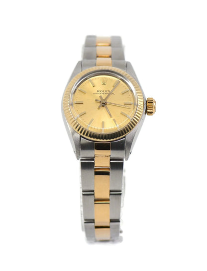 Rolex Oyster Perpetual Two Tone Stainless Steel Watch 6719