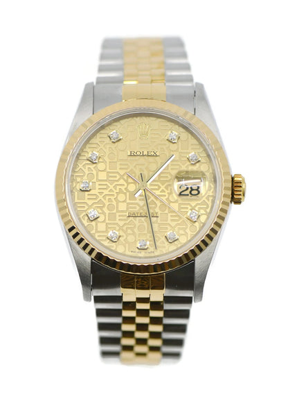 Rolex Datejust Diamond 18K/Stainless Steel Watch 16233