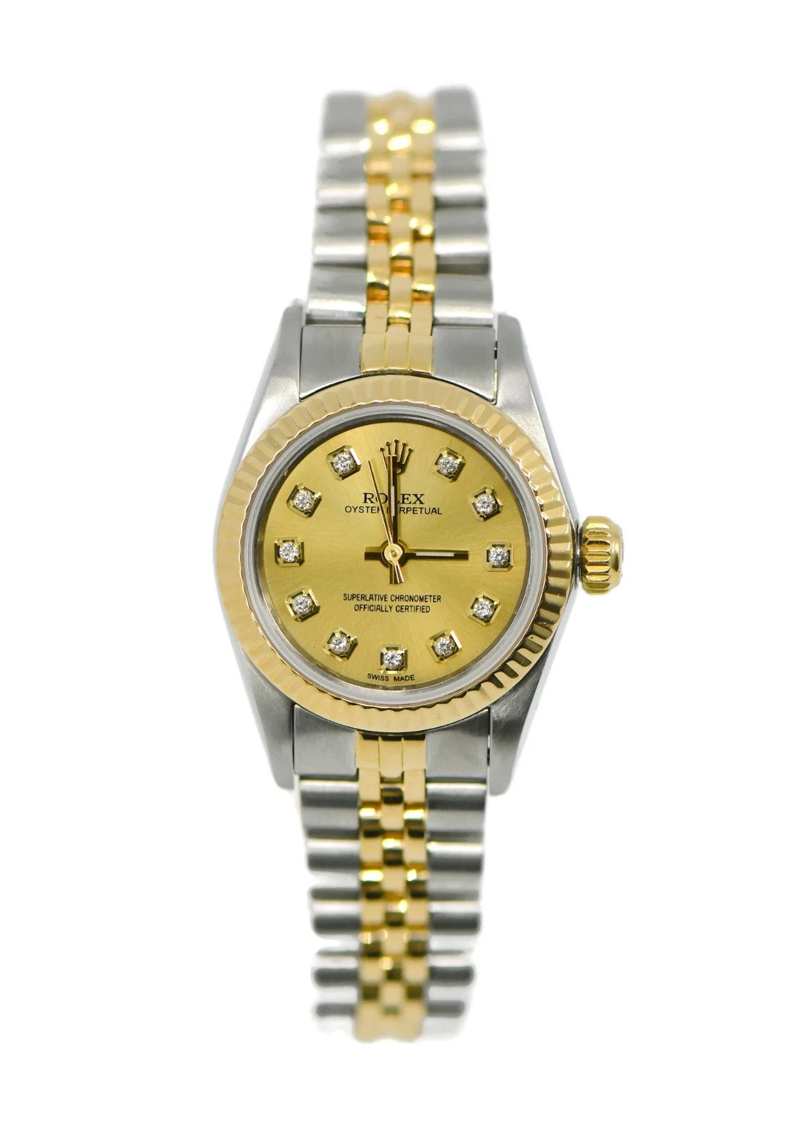 Rolex Oyster Perpetual Diamond 18K/Stainless Steel Watch 67193
