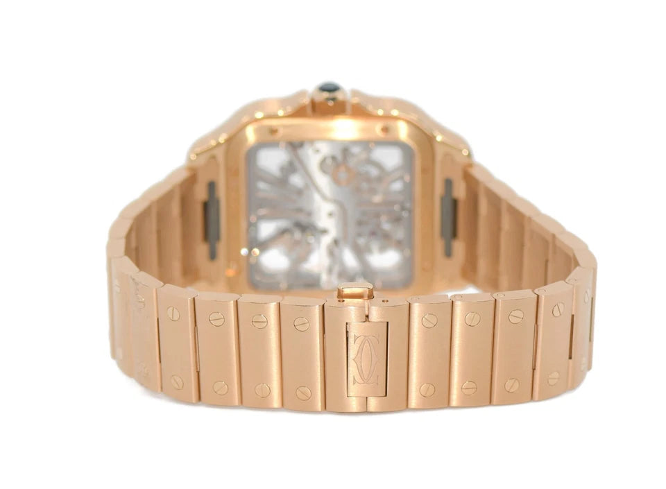 Cartier Santos Skeleton 18K Rose Gold Watch WHSA0016