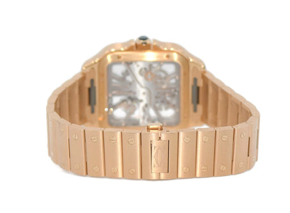 Cartier Santos Skeleton 18K Rose Gold Watch WHSA0016