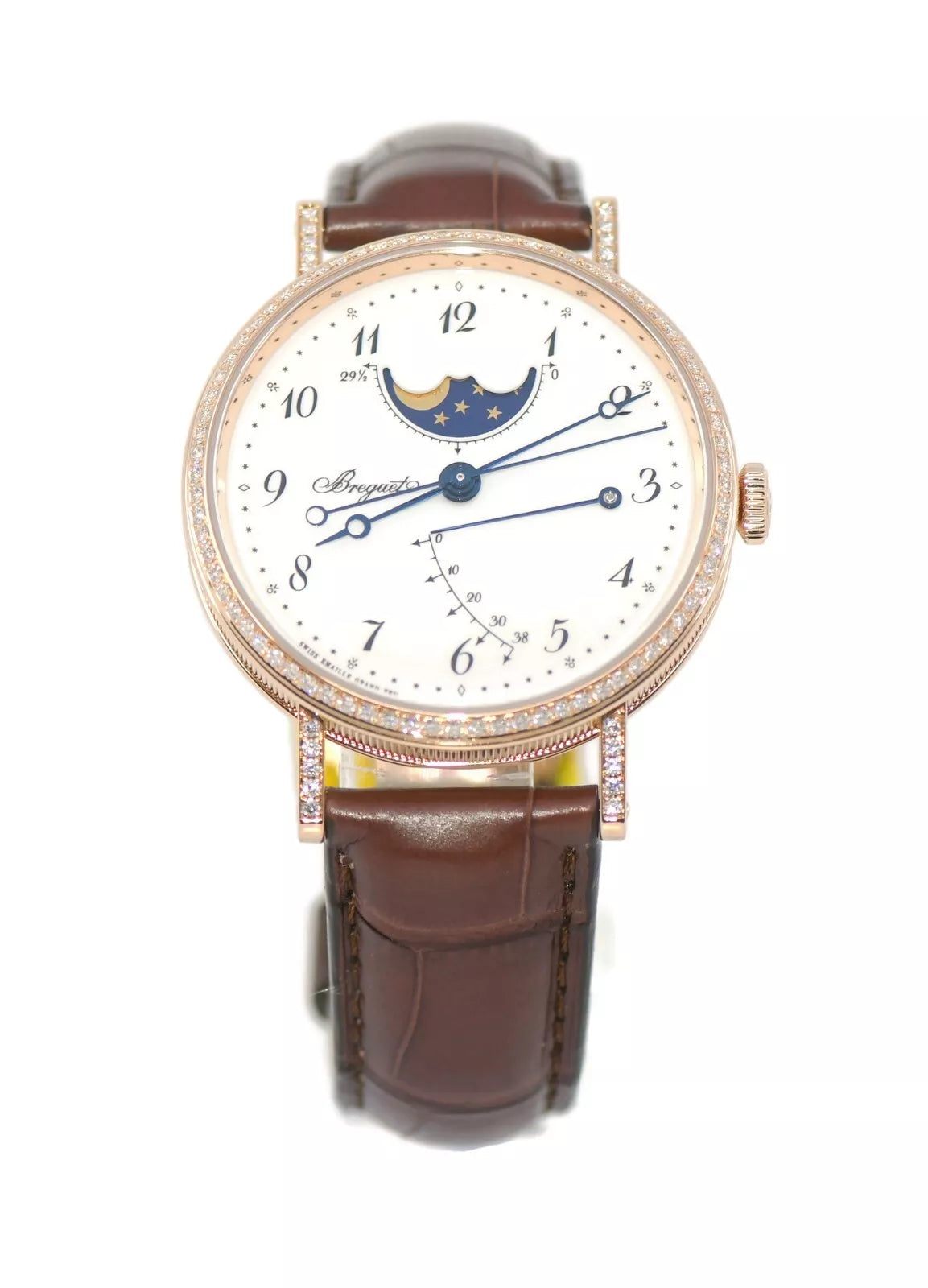 Breguet Classique Moonphase Diamond 18K Rose Gold Watch 8788