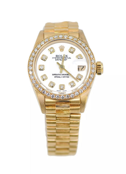 Rolex Datejust Bark Diamond 18K Yellow Gold Watch 6927