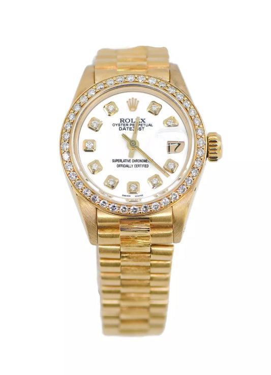 Rolex Datejust Bark Diamond 18K Yellow Gold Watch 6927