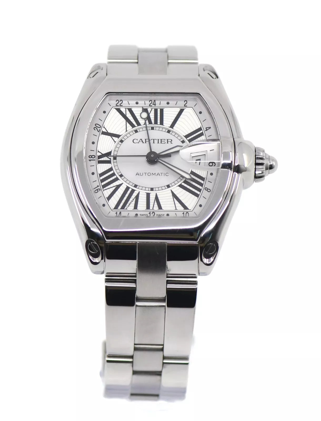 Cartier Roadster XL GMT Stainless Steel Watch W62032X6