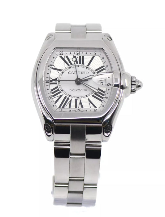Cartier Roadster XL GMT Stainless Steel Watch W62032X6